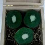 3 Kiwi Fruit Soaps in woode..
